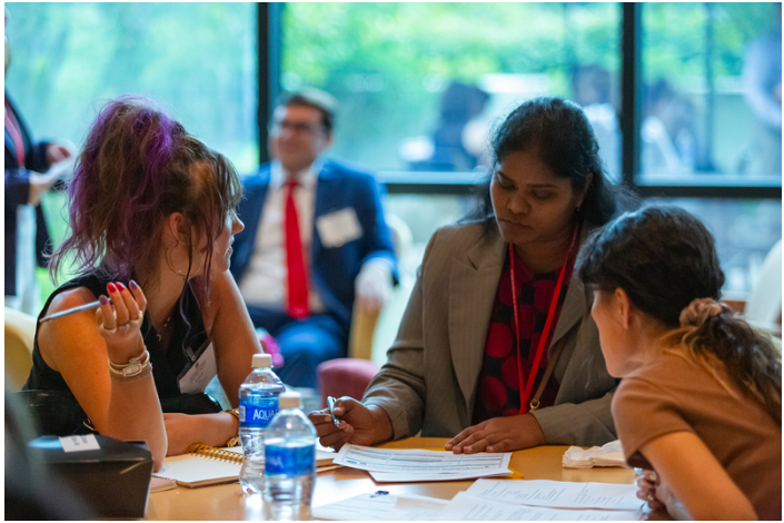 RISC 2023 interns Caroline Gish, Tejasri Pavuluri, and Fei Yang.